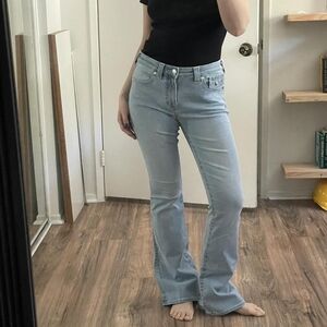 True Religion Blue Flare Wide Leg Jeans